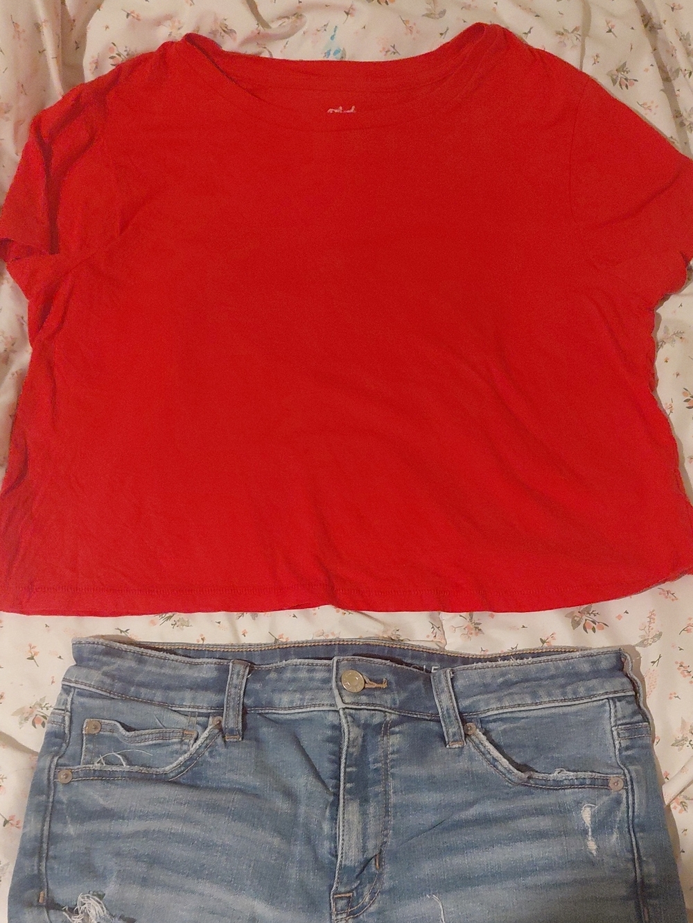 Universal Thread Red Crop Crewneck Tee